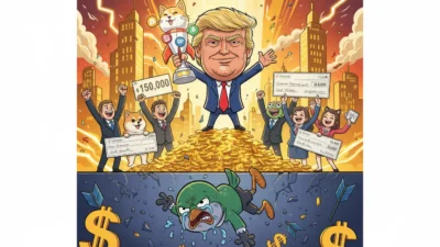 Trump hosts meme coin winners while robinhood falls short